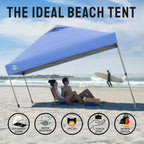 10x10 Pop-Up Awning One-Click Installation Beach Tent Outdoor Sunshade Silver Coated Top