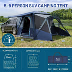 TIMBER RIDGE 5-9 Person SUV Tent with Screen Porch and Awning for Family Camping Weather Resistant