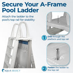Aqua Select A-Frame Swing Up & Lock Ladder for Above Ground Pools