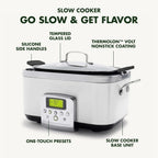 8-in-1 Programmable 6QT Electric Slow Cooker with Dishwasher-Safe Lid and Removable Base