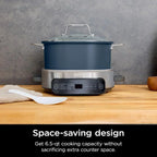 Ninja Slow Cooker 8.5 Quart Multi Cooker with Dutch oven steamer glass lid with integrated spoon