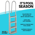 Main Access 200200 Easy Incline Above Ground In Pool Swimming Ladder, White