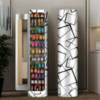 Large-capacity multi-layer rotating disinfection shoe cabinet with mirror deodorizer
