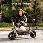 iScooter electric scooter with seat 28/19/15.6 mph top speed dual suspension scooter