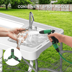 EVOKEDEN 42.5 Fish Cleaning Table w/ Sink, Folding Camping Table & Fish Cleaning Station w/ Measure Mark