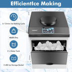 COSTWAY Countertop Ice Maker with Water Dispenser, 3 Sizes Bullet Shaped Ice, 48lbs/Day, Fast Ready in 6 Minutes, Ice Machine with Cold Water for Home Bar Kitchen Office
