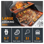 SKOK 4 Burner Gas Grill with Side Burner, 58000 BTU &393 sq.in Cooking Surface, Outdoor Propane Barbecue Grill for Patio & Backyard
