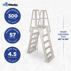Vinyl Works Canada SLAW Slide Lock A Frame Above Ground Pool Ladder, White
