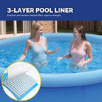 Honeydrill 12 ft x 36 in Above Ground Inflatable Pools, Top Ring Easy-Set Round Pool, Blue