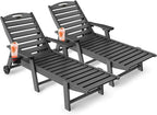Lounge Chair Outdoor Chaise Lounge HDPE 6-Position Outdoor Chaise Lounge Patio Lounge Chair