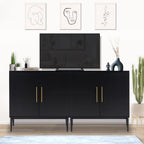 Free Standing Cabinet Black Wood for Living Room, Bedroom, Dining Room, Hallway, Entryway