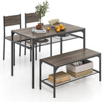 Giantex Dining Table Set for 4 43 Kitchen Table and Chairs Modern Functional Desk Set