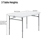 Mainstays 4' Adjustable Height Centerfold Folding Table, Black