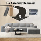 107.5 Cloud Modular Sectional Sofa Couch with L-Shape Chaise,Modern Minimalist Upholstered Couches