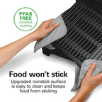 Electric Indoor Searing Grill with Viewing Window & Adjustable Temperature Control to 450F, 118 sq. in. Surface Serves 6, PFAS-Free Removable Nonstick Grate, Stainless Steel