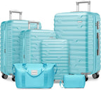 Luggage 6-piece hardshell expandable suitcase lightweight travel carry-on luggage set