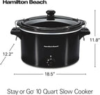 Slow Cooker Extra Large 10 Quart Stay or Go Portable With Lid Lock