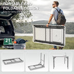 EVOKEDEN 42.5 Fish Cleaning Table w/ Sink, Folding Camping Table & Fish Cleaning Station w/ Measure Mark