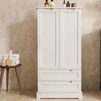 Gizoon Kitchen Pantry Cabinet with Drawers Freestanding Bathroom Storage Cabinet with Doors and Shelves, 47 Inch Small Pantry Cabinet
