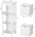 Bathroom Floor Cabinet, Wooden Storage Cabinet with 2 Drawers, Multifunctional Side Organizer Rack Stand Table