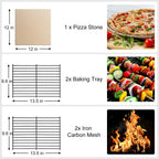 EDOSTORY Outdoor Pizza Oven Wood Fired for Outside Patio Maker With Stone Peel Grill Rack