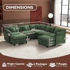 ihanherry 146-inch U-shaped modern sofa modular area cloud sofa
