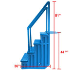 Aqua Select White Outside Flip-up Safety Ladder for Above Ground Pools 48-54H
