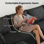 107.5 Cloud Modular Sectional Sofa Couch with L-Shape Chaise,Modern Minimalist Upholstered Couches