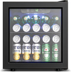 Beverage Refrigerator Cooler - 126 Can Mini Fridge Glass Door for Drinks Soda Beer Wine - Small Refrigerator for Office Bedroom Home Bar, 4 Adjustable Shelves, 3.2 Cu.Ft, Silver