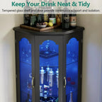 Corner wine cabinet with LED lights tall modern wine cabinet home bar wine storage cabinet