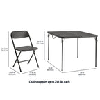 Mainstays 5-Piece 34 Square Centerfold Folding Card Table and 4 Folding Chairs Set, White
