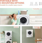 Compact Laundry Dryer 3.5 cu ft Front Load Stainless Steel Clothes Dryers With Exhaust Pipe