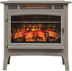 Freestanding Electric Fireplace Stove Heater with 3D Flame Effect for 1,000 Sq. Ft