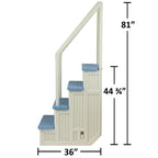 Aqua Select White Outside Flip-up Safety Ladder for Above Ground Pools 48-54H