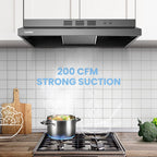 Comfee 30 Under Cabinet Ducted/Ductless Convertible Slim Vent Durable Stainless Steel Kitchen Reusable Filter