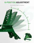 Lounge Chair Outdoor Chaise Lounge HDPE 6-Position Outdoor Chaise Lounge Patio Lounge Chair