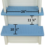 Aqua Select White Outside Flip-up Safety Ladder for Above Ground Pools 48-54H