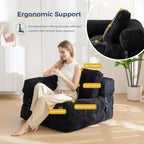 Folding Sofa Bed L-Shaped Convertible Sofa Bed with Armrests and Pillows