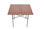 Ozark Trail Hazel Creek Square Folding Aluminum Roll-Top Camp Table, Brown