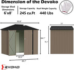 Devoko Outdoor Storage Shed Lockable Metal Garden Shed Steel Anti-Corrosion Storage House
