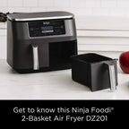 Ninja Foodi 6-in-1 FlexBasket Air Fryer with 7 QT MegaZone Basket Divider for Large Proteins
