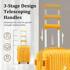 5-piece PP hardshell lightweight travel carry-on luggage set with dual spinner wheels