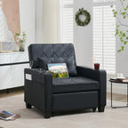 Adult Convertible Sleeper Chair Bed 3-in-1 Pull-Out Sofa Bed with USB/Type-C Ports Cup Holders