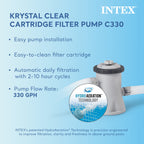 INTEX Metal Frame 10ft x 30in Above Ground Swimming Pool Set w/ Filter Pump