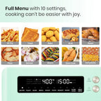Infrared Heating Air Fryer Toaster Oven, Extra Large Countertop Convection Oven 10-in-1 Combo, 6-Slice Toast, Enamel Baking Pan Easy Clean with Recipe Book, Black Matte Stainless Steel