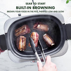 8-in-1 Programmable 6QT Electric Slow Cooker with Dishwasher-Safe Lid and Removable Base