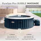 INTEX 28431EP PureSpa Plus Bubble Massage Inflatable Spa Set Includes Energy Efficient Spa Cover