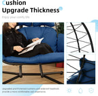 Double Egg Chair Hammock Swing Chair Foldable Hanging Loveseat UV Resistant Cushions