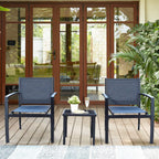 Homall Patio Dining Set 7 Pieces Outdoor Furniture Table and 6 Textilene Chairs Light Grey