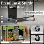 Highsound 4-Burner Propane Gas Grill with Side Burner, 51,000 BTU Outdoor Barbecue Grill, Stainless Steel BBQ Grill for Backyard Cooking, Black